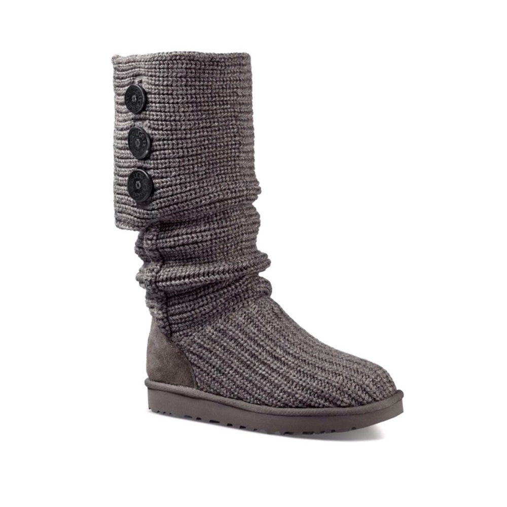 UGG used gray classic cardy tall sweater boots women’s size 7